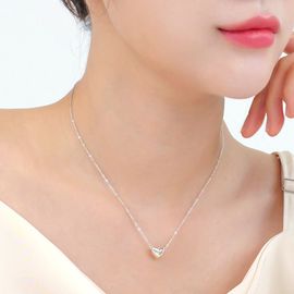 [TANDY] Silver 925 Volume Heart Pendant Necklace TDN603 - 92.5% Pure Non-Plated Silver, Chubby Heart Design with Engraved TANDY Logo for a Touch of Elegance - Made in Korea